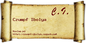 Czumpf Ibolya névjegykártya